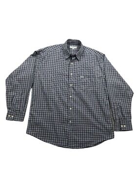 Alex Cannon Men's Blue Plaid Long Sleeve Shirt Size L